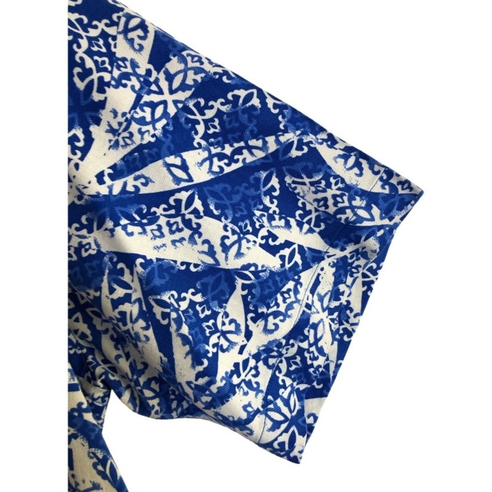 Island Republic Aloha Silk Button Shirt Hawaiian Shirt Blue Men's Size: Large‎ - Picture 4 of 9
